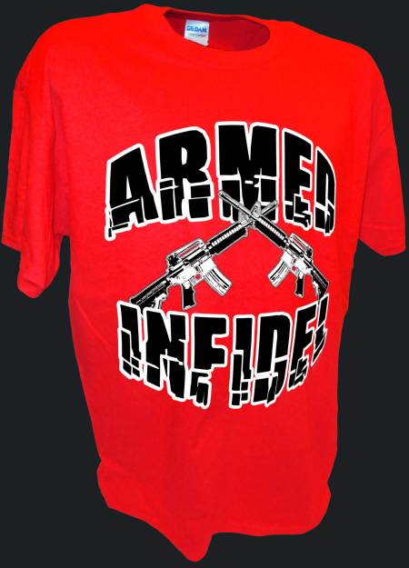 Armed Infidel funny m16 ak47 pro gun t shirt